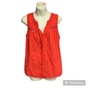 Sonoma coral sleeveless top size XL 100% cotton no stretch